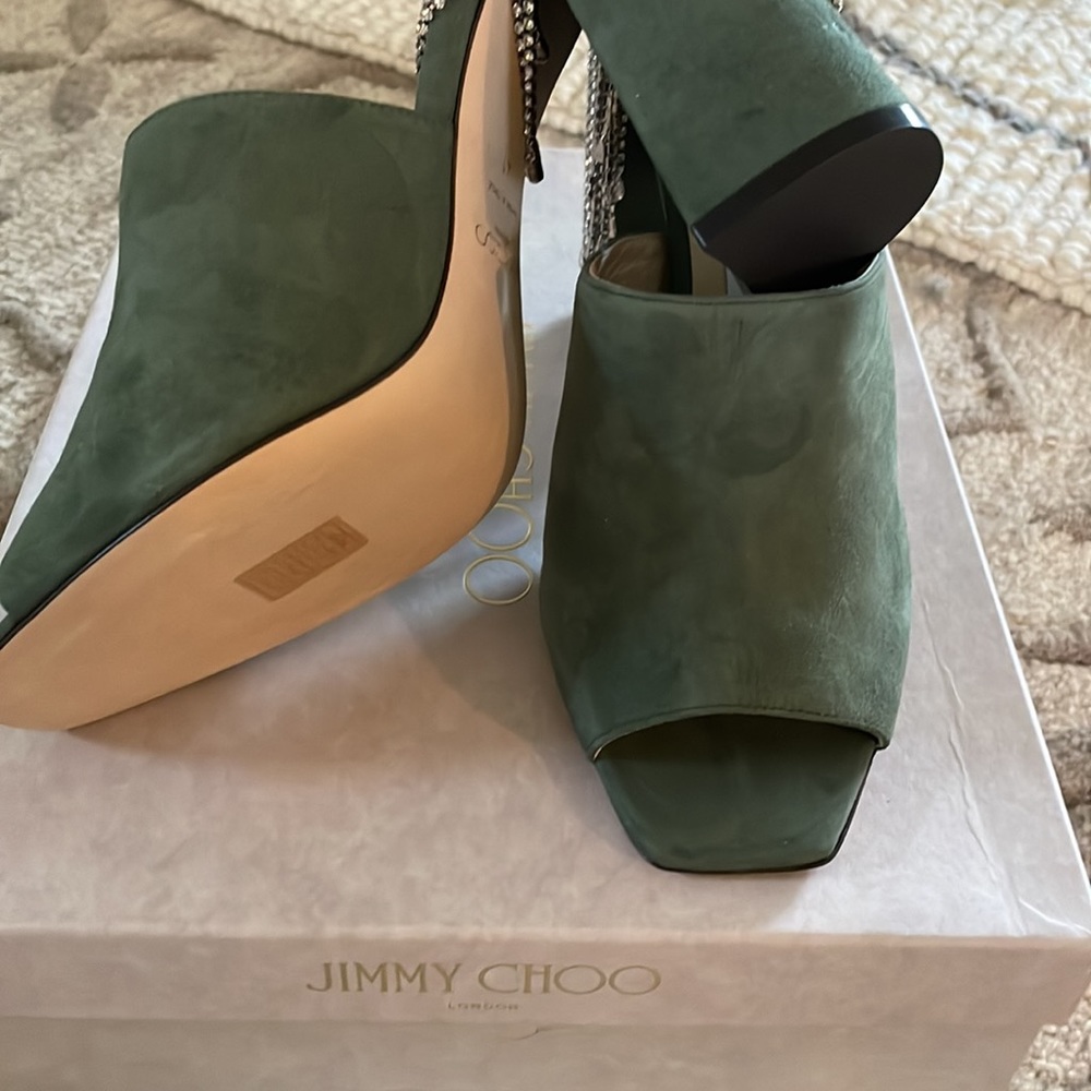 Jimmy Choo Baia 100 Cactus/Crystal Size 41 - Picture 3 of 6